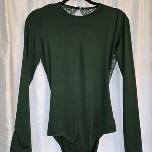Elegant Green Long Sleeve Bodysuit